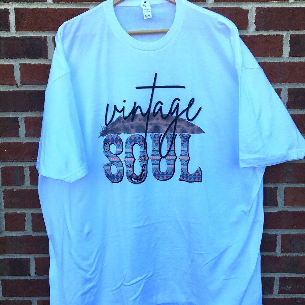 Vintage Soul Southwestern Country Western Graphic Tee Shirt XXXL White